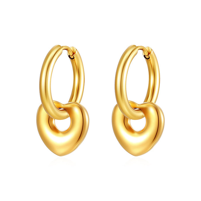 Love hoop earrings detachable stainless steel simple temperament design