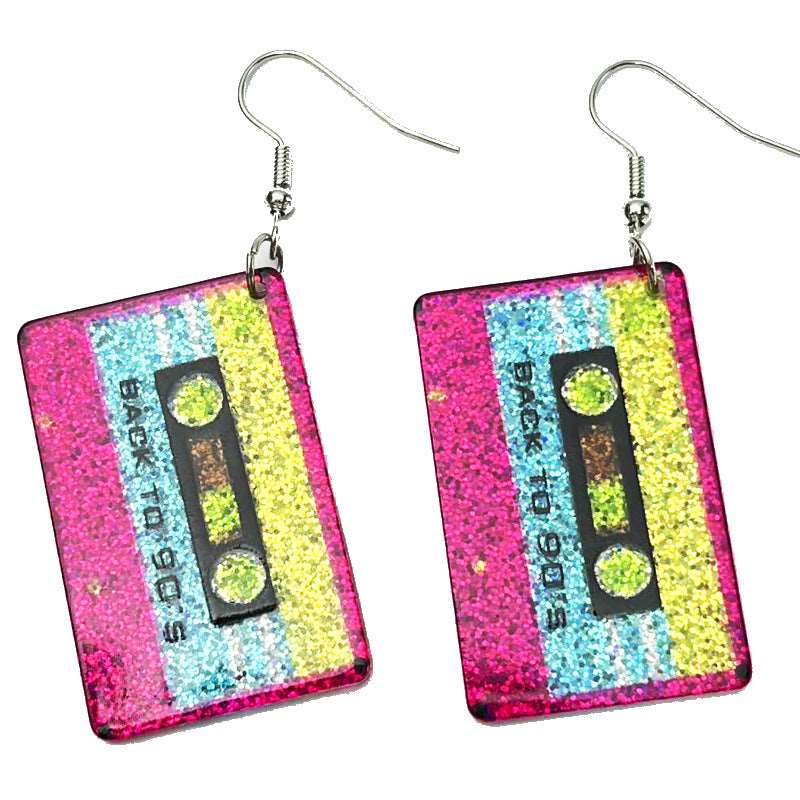 Fluorescent Acrylic Radio Earrings