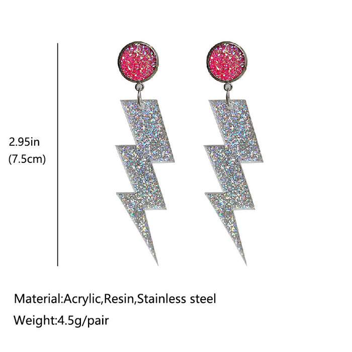 Acrylic gradual change lightning earrings