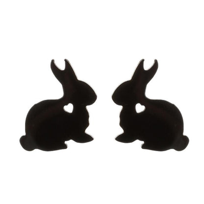 Mini rabbit earrings, new style sweet cute simple hollow earrings Korean fashion earrings wholesale