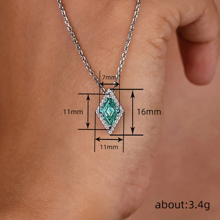 Rhombus Quadrangle Pendant Necklace
