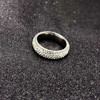 Stainless Steel Arc Clay Full Diamond Rings