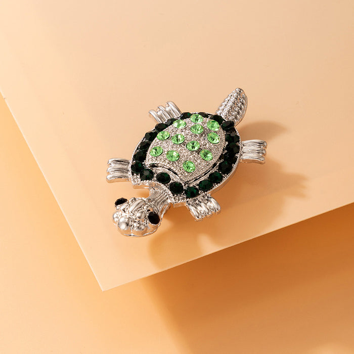 Green diamond turtle brooch geometric animal clothing accessories