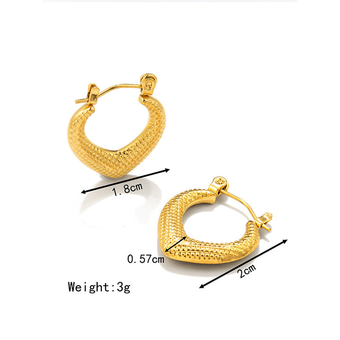 Light luxury earring set 18K stainless steel retro style earrings