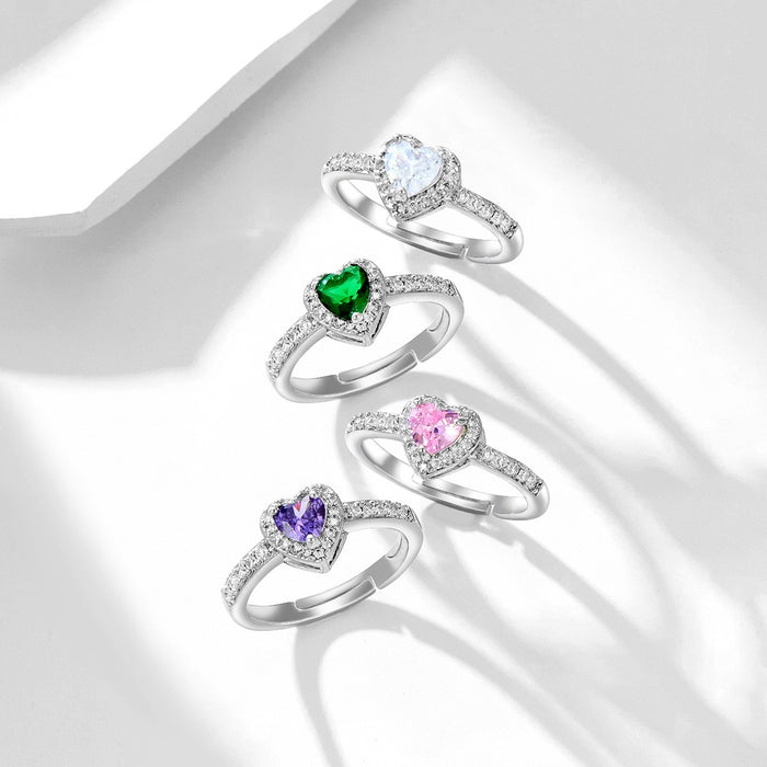 Wholesale copper colored zircon small heart rings