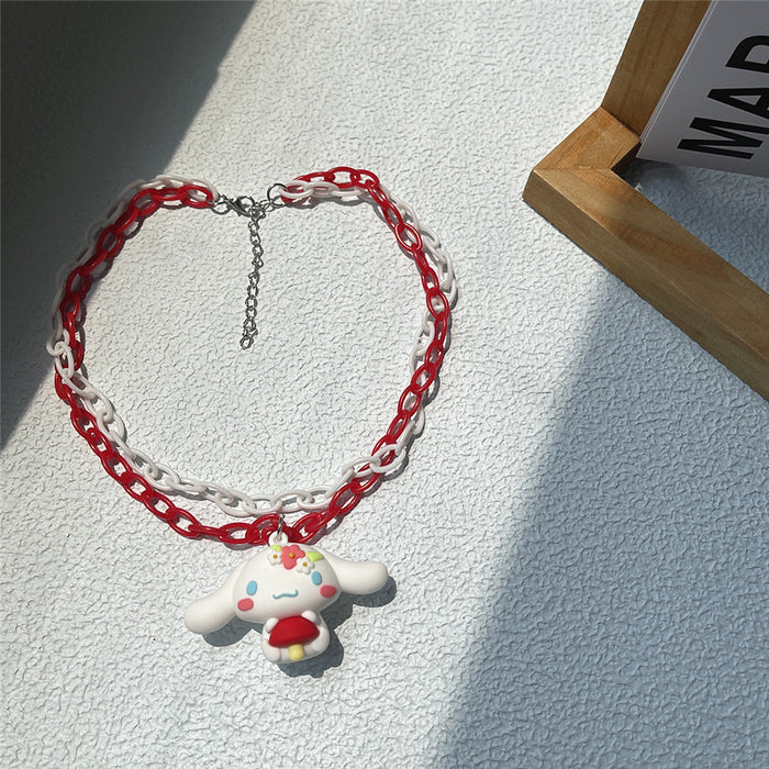 Puppy three-dimensional necklace soft girl style pendant earrings