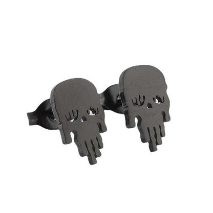 Skull Stainless Steel Stud Earrings - Simple and Luxurious Halloween Jewelry