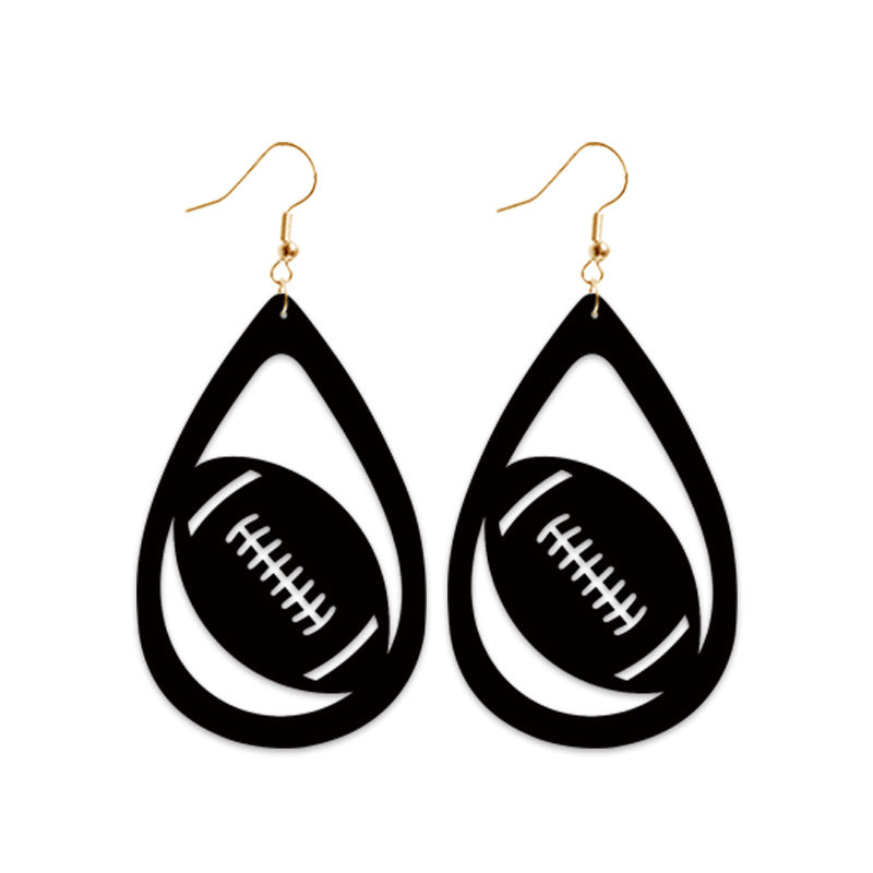 New Football and Leopard Print Earrings with Velvet and Leather Elements