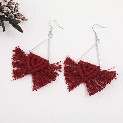 Handwoven Bohemian Tassel Earrings for Simple Ethnic Style