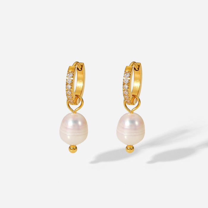 European Cross-Border Best-Selling Natural Pearl Earrings - High-End Unique Design Jewelry for Women