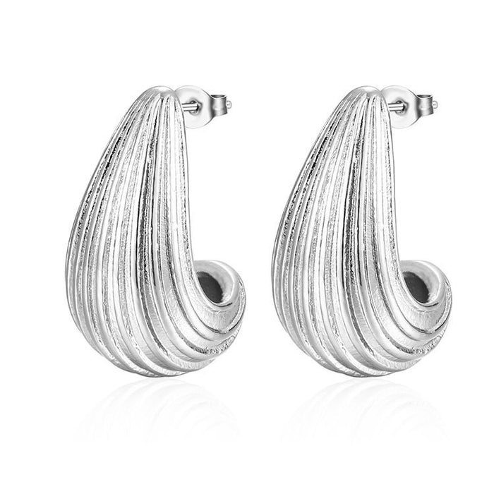 Stainless Steel Water Drop Hollow Earrings 18K Electroplating Geometric Women's Earrings