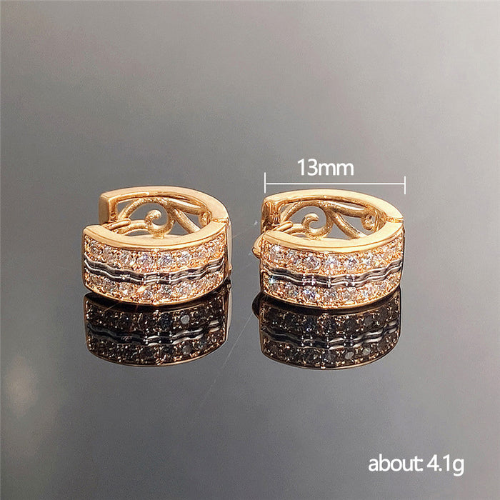 Punk style two-color ear clips foreign trade earrings wholesale