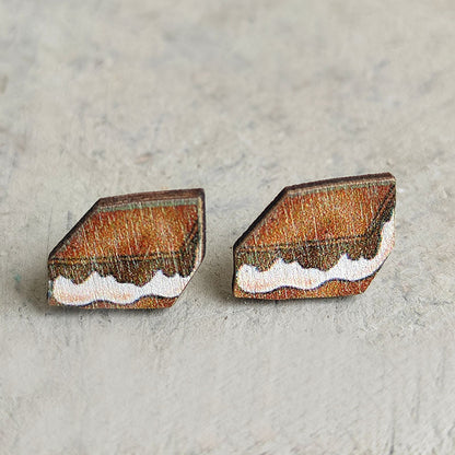 Wooden fire earrings