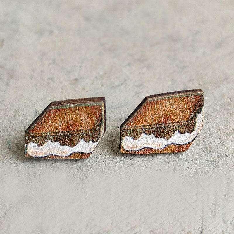 Pendientes de fuego de madera