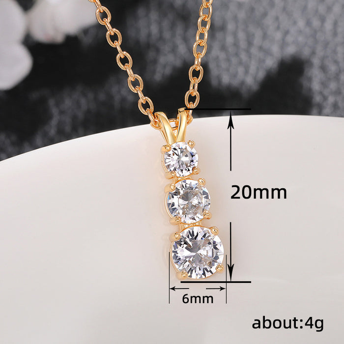 Rabbit ear zircon clavicle necklace long whitening necklace