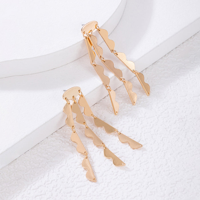 Wave tassel earrings irregular geometric earrings fashionable earrings