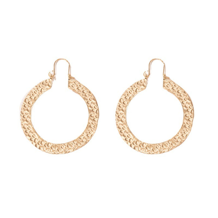 Gold hoop earrings geometric ripple earrings