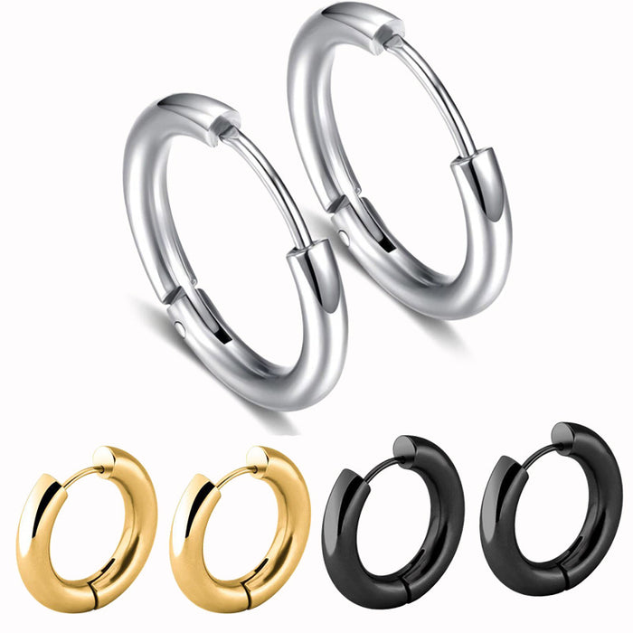 High quality titanium steel earrings simple temperament round stainless steel earrings wholesale