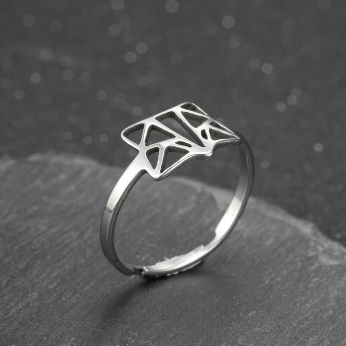 Geometric animal ring, stainless steel simple open ring wholesale