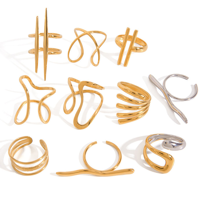 Stainless steel irregular open ring