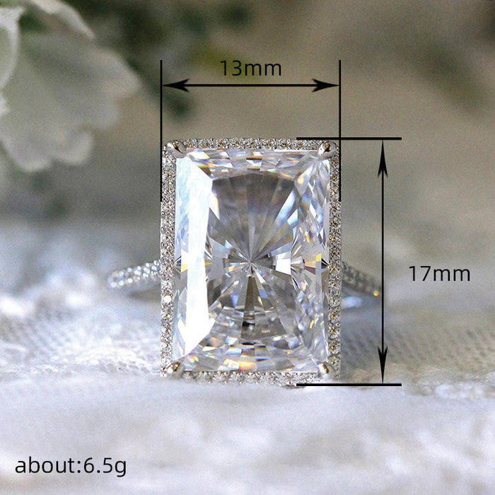 Korean exaggerated ring luxury temperament rectangular ring fashion index finger ring