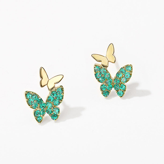 Lindos y pequeños pendientes de mariposa, pendientes sencillos y elegantes.