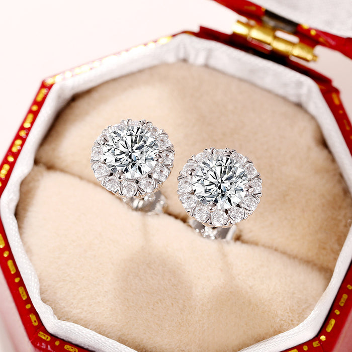 Flower Jewelry Set Zircon Ring Gift Earrings