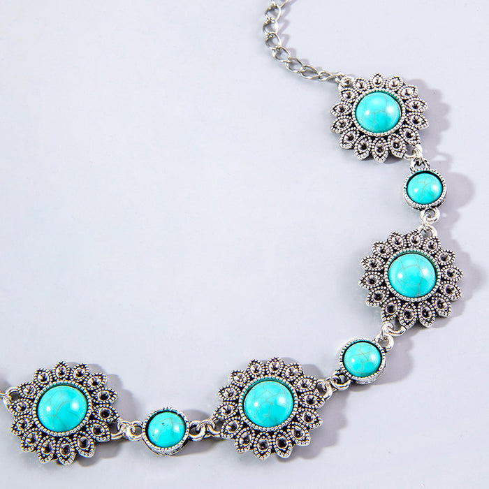 Unique Vintage Turquoise Bracelet Set - Bohemian Fashion Jewelry