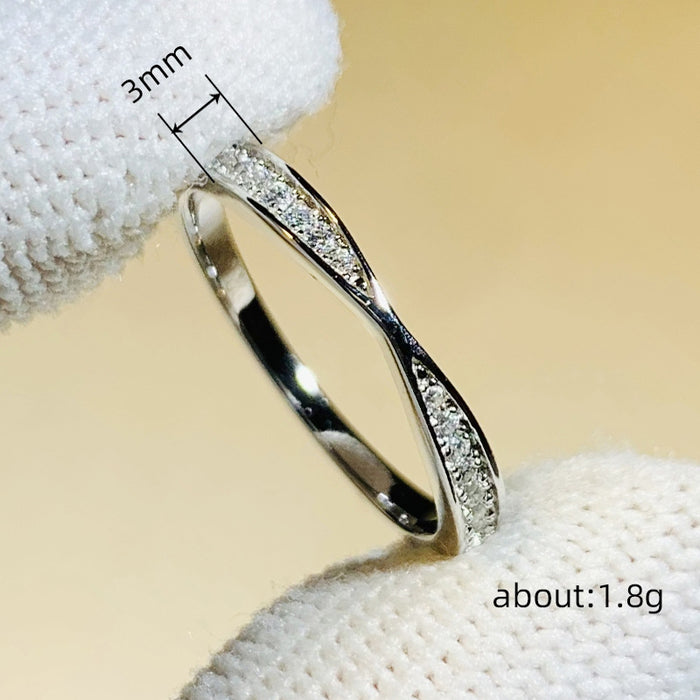 Engagement proposal ring micro inlaid thin circle elegant row diamond ring