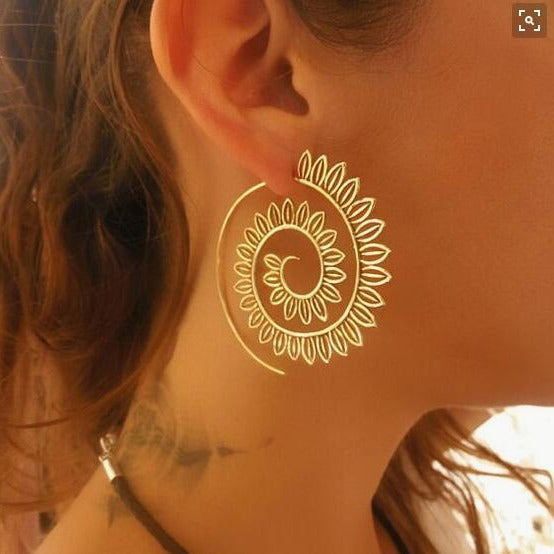 Pendientes geométricos en espiral con forma de lágrima y diamantes, pendientes creativos y exagerados