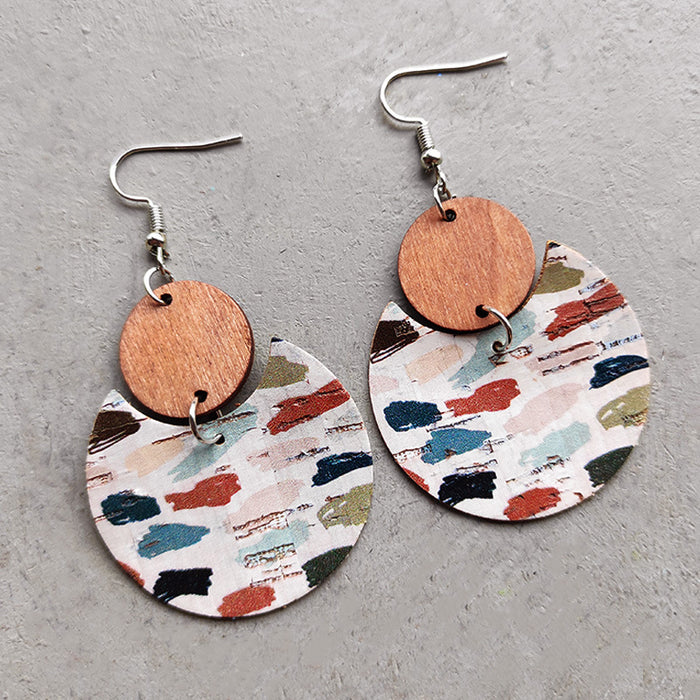 Wooden textured earrings