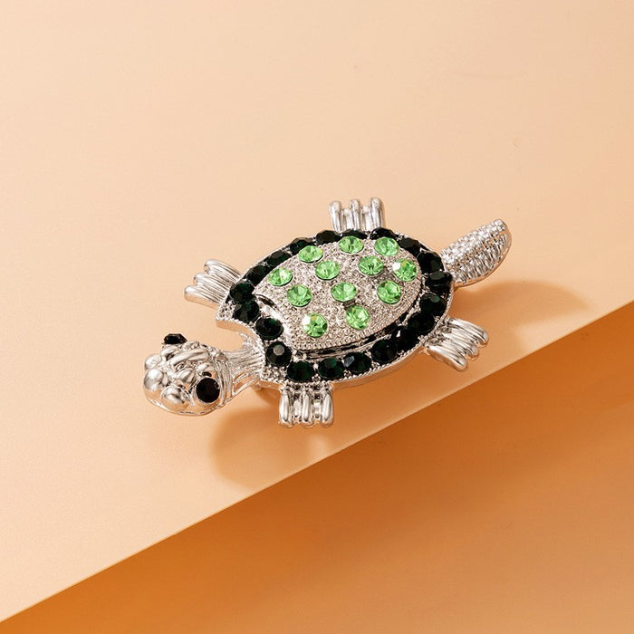 Green diamond turtle brooch geometric animal clothing accessories