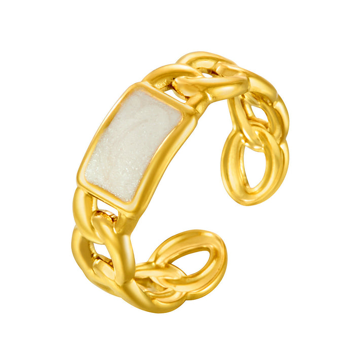 Wholesale 18K gold-plated stainless steel irregular geometric drip rings