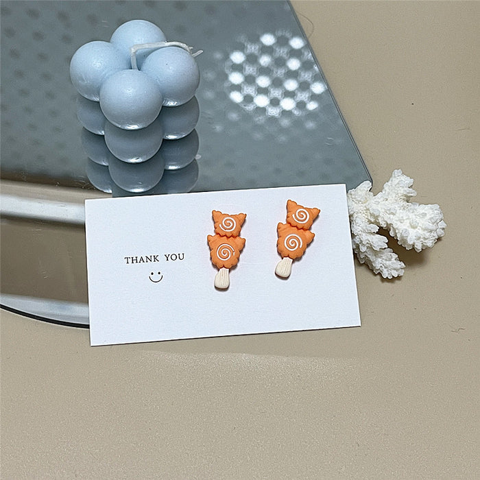 Oden string earrings creative food play cartoon earrings student style