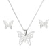 Stainless steel chain Butterfly design stainless steel set necklace - wallojewerly 