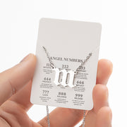Angel Number Sweater Chain, Vintage 000-999 Stainless Steel Pendant Necklace Wholesale - wallojewerly 