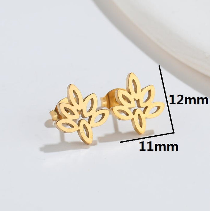 Maple Leaf Stainless Steel Stud Earrings - Simple and Stylish Nature Jewelry