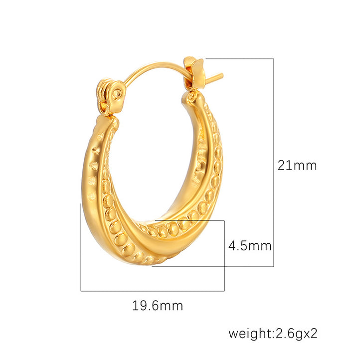 Simple gold earrings 18K stainless steel earrings