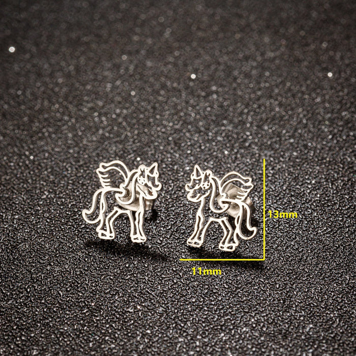 Pendientes de acero inoxidable con forma de unicornio: joyas divertidas y adorables para un estilo divertido