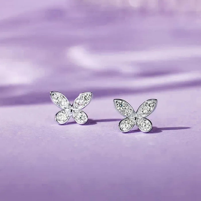 Zirconia earrings, phantom butterfly design lady earrings