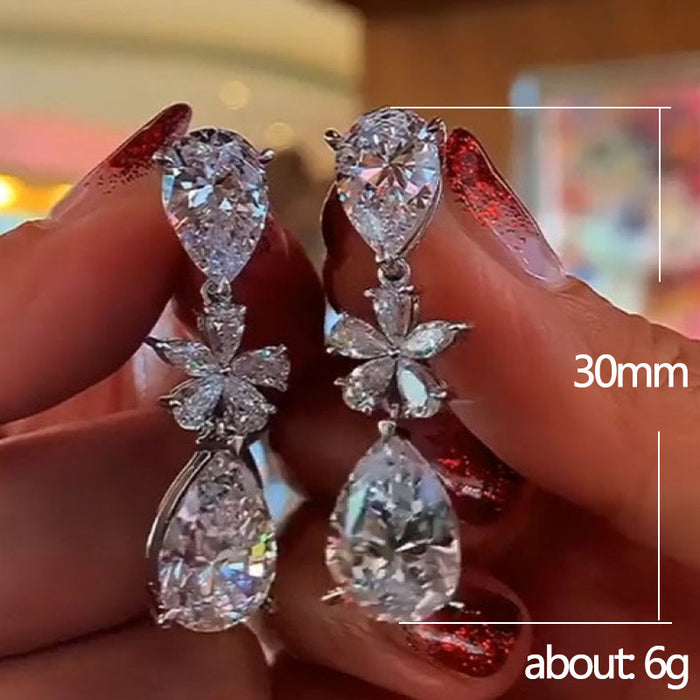 AAA zircon water drop earrings bridal party earrings