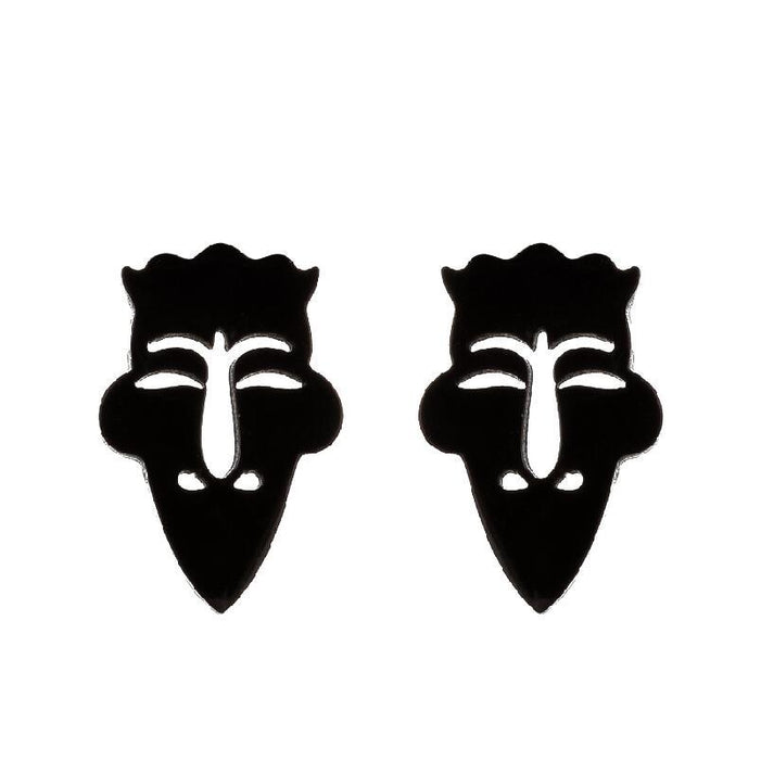 Vintage Long Nose Face Stainless Steel Earrings - Stylish Cartoon Jewelry for Women