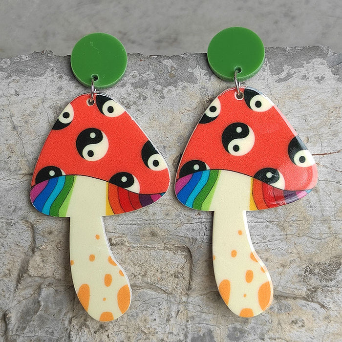 Acrylic mushroom earrings