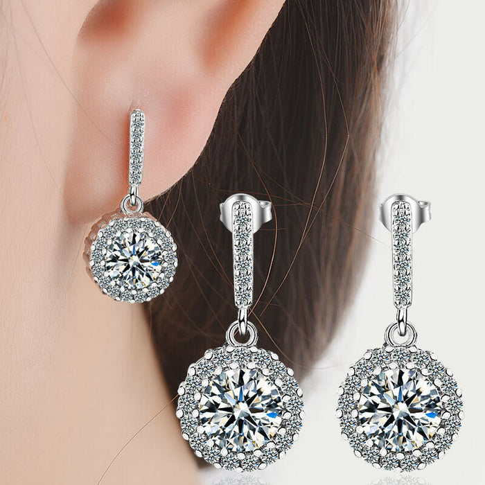 Geometric round zircon earrings fashion earrings for women