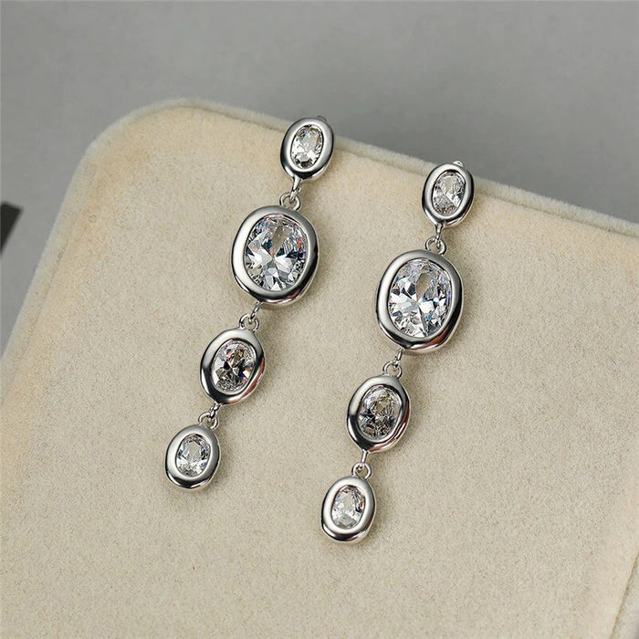 Imitation tassel earrings, sweet oval earrings