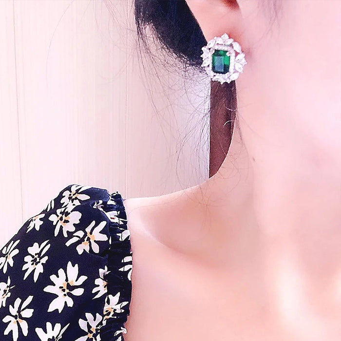 Square flower earrings