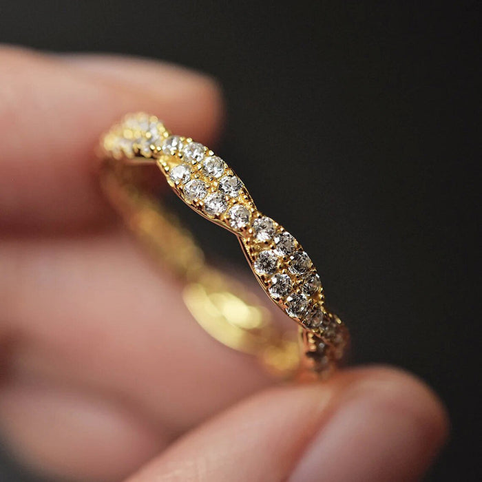 Anillo de boda para pareja con cinco garras de imitación de diamantes