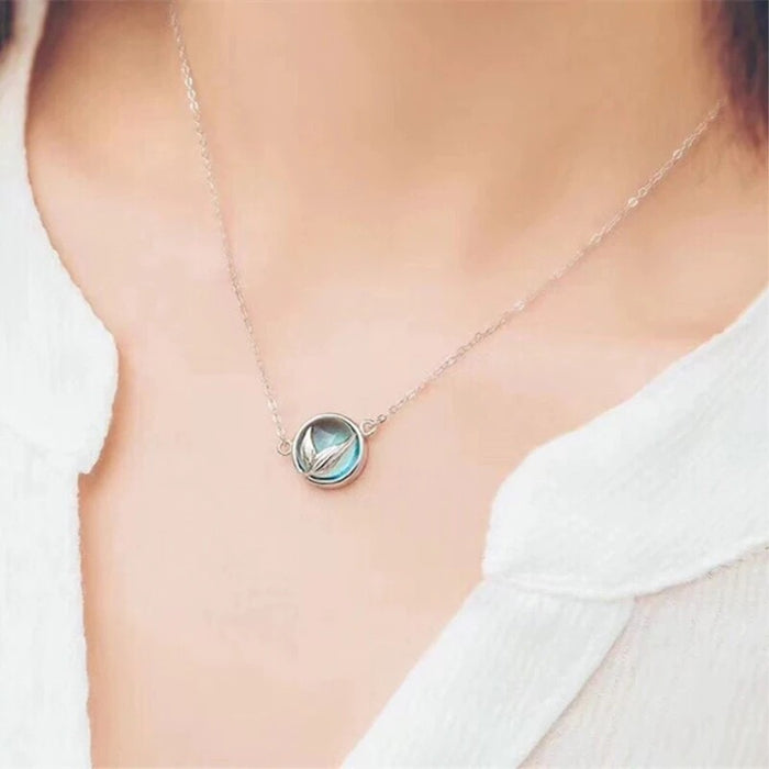 Mermaid Bubble Fishtail Pendant Clavicle Necklace