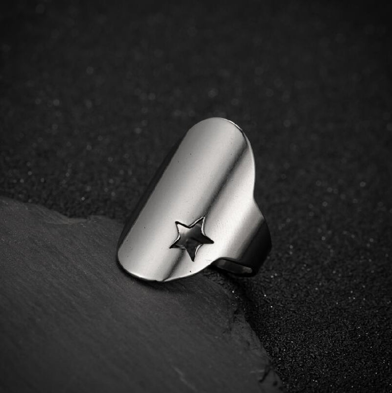 Japanese and Korean fashion geometric hollow star ring, open ring wholesale