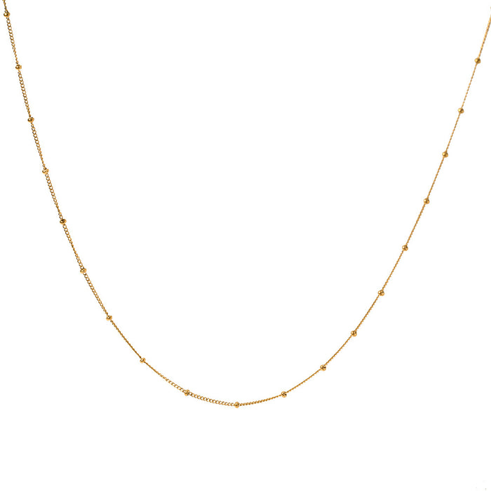 Waterproof Stainless Steel Fine Bead Necklace - Minimalist and Trendy Layered Choker for Women